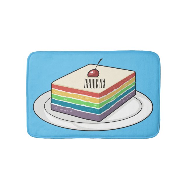 Tapis De Bain Illustration de gâteau arc-en-ciel (Devant)