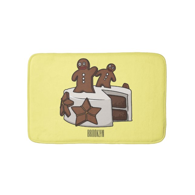 Tapis De Bain Illustration de gâteau de pain d'épices (Devant)