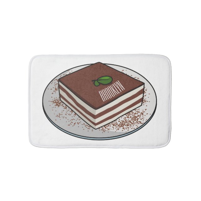 Tapis De Bain Illustration de gâteau de Tiramisu (Devant)