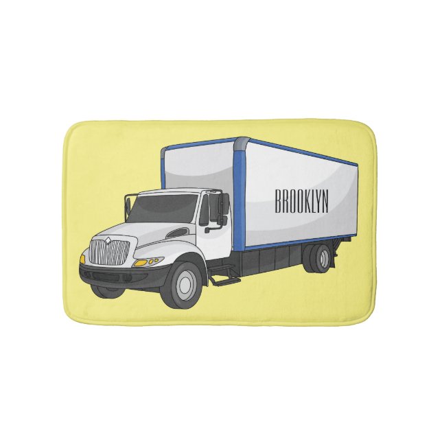 Tapis De Bain Illustration de la caricature du camion-boîte (Devant)
