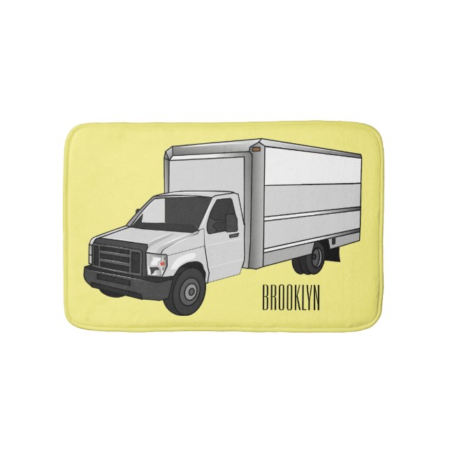 Tapis De Bain Illustration de la caricature du camion-boîte (Devant)
