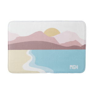 Tapis De Bain Illustration de la nature du monogramme personnali