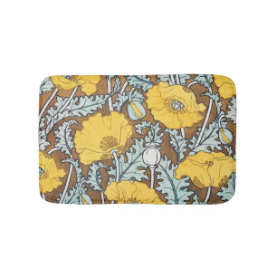 Tapis De Bain Illustration de l'art du pavot Flower Nouveau