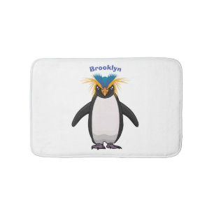 Tapis De Bain Illustration de mignon macaroni pingouin