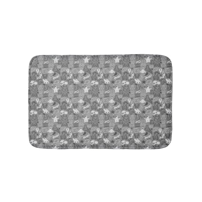 Tapis De Bain illustration de motif de griffonnages (Devant)