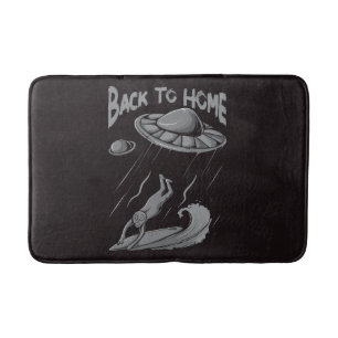 Tapis De Bain Illustration de surf pour alien avec retour à la m