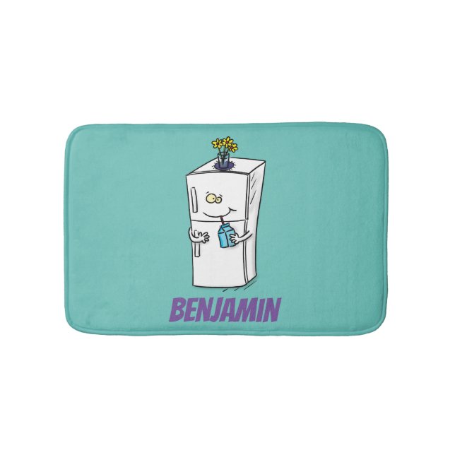 Tapis De Bain Illustration drôle de réfrigérateur (Devant)