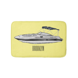 Tapis De Bain Illustration d'un bateau à moteur