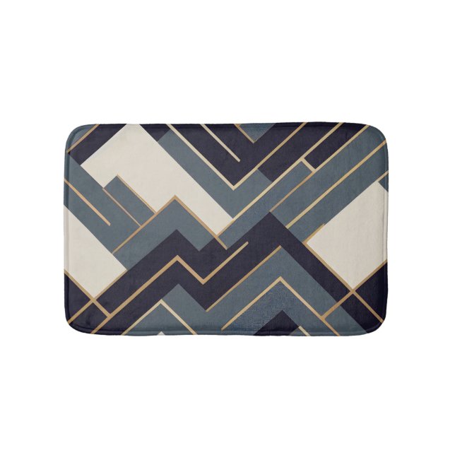 Tapis De Bain Illustration géométrique en or (Devant)