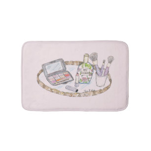 Tapis De Bain Illustration maquillage Antique Plateau de maquill