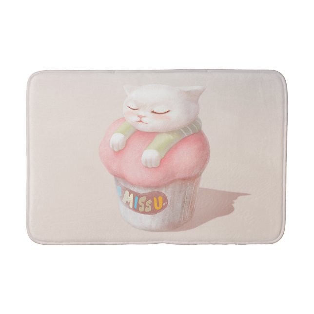 Tapis De Bain Illustration Miss You Cupcake (Devant)