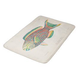 Tapis De Bain Illustration scientifique du poisson vintage