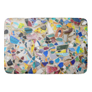 Tapis De Bain Image cassée colorée de mur de poterie très peu