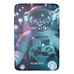 Tapis De Bain Imaginaire Cute astronaute espace méduse