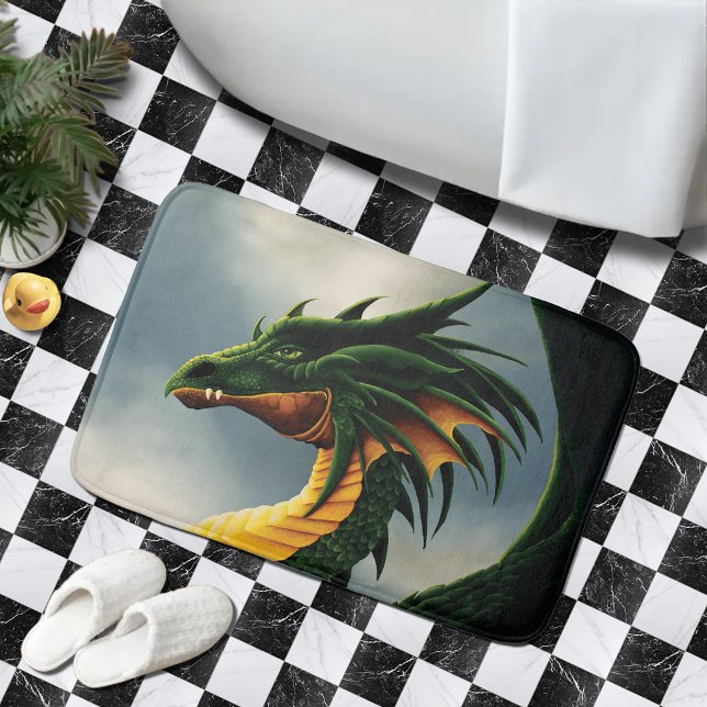 Tapis De Bain Imaginaire Dragon Vert (Créateur téléchargé)