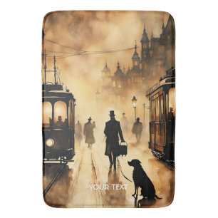 Tapis De Bain Imaginaire Mignonne Vieux Londres Soirée