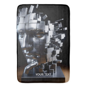 Tapis De Bain Imaginaire Mur Visage Métal Sculpture