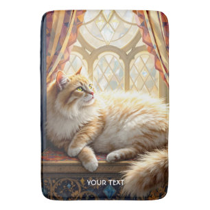 Tapis De Bain Imaginaire mûre fenêtre matin Chat