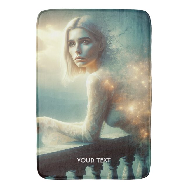 Tapis De Bain Imaginaire Nuit Mignonne Fille tristesse (devant Vertical)