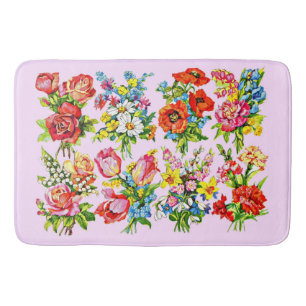 Tapis De Bain impression de collection de fleurs florales épique
