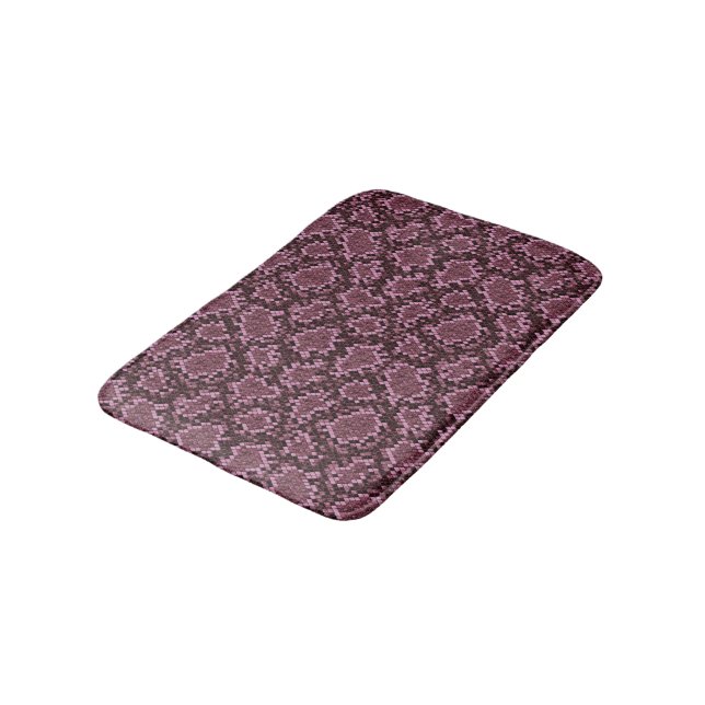 Tapis De Bain Impression de serpent rose (Angle)