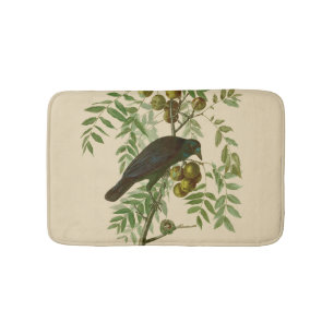 Tapis De Bain Impression d'oiseau Grackle violet d'Audubon Botan