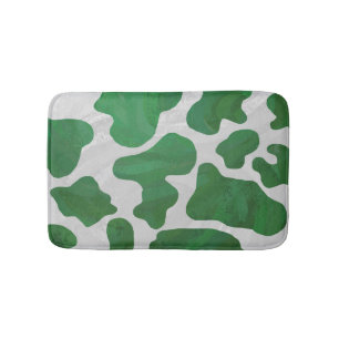 Tapis De Bain Impression verte et blanche de vache