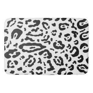 Tapis De Bain Imprimé animalier guépard léopard noir et blanc