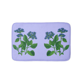 Tapis De Bain imprimé fleurs d'ageratum bleu