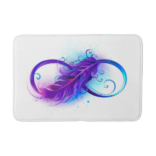 Tapis De Bain Infinity with purple feather