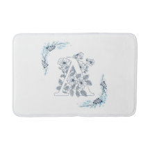 Initiale "A" Monogramme bleu Calme Floral