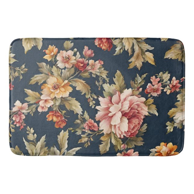 Tapis De Bain Italien Exquis Beau Modèle Floral (Devant)