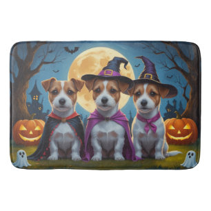 Tapis De Bain Jack Russell Chiens Citrouille Halloween Drôle