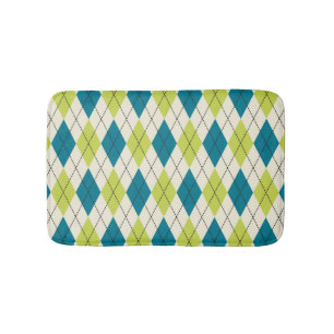 Tapis De Bain Jacquard bleu et vert