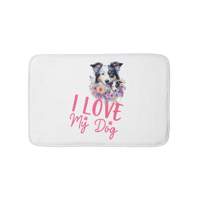 Tapis De Bain J'aime mon chien (Devant)