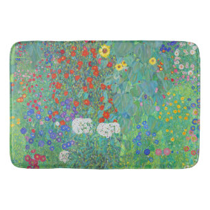 Tapis De Bain Jardin agricole avec tournesol par Gustav Klimt