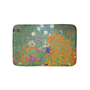 Tapis De Bain Jardin des fleurs par Gustav Klimt