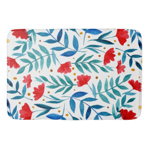 Tapis De Bain Jardin magique - rouge et turquoise
