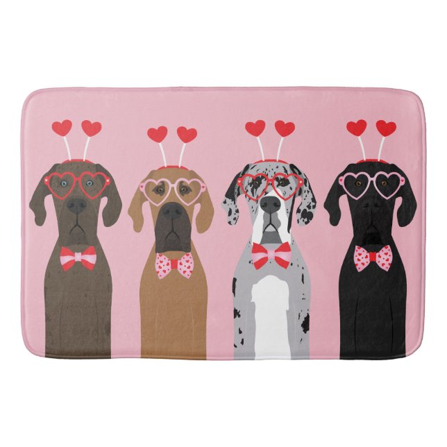 Tapis De Bain Je Te Dire Valentines Day de grands chiens (Devant)