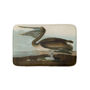 Tapis De Bain John James Audubon Peinture Pélicane Brown