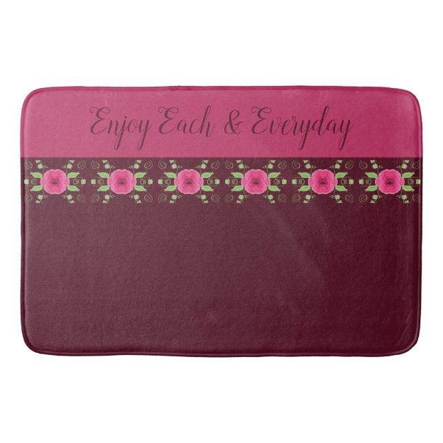 Tapis De Bain Joli accent de design floral (Devant)