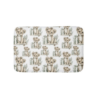 Tapis De Bain Joli alphabet d'animaux bébé aquarelle Lion