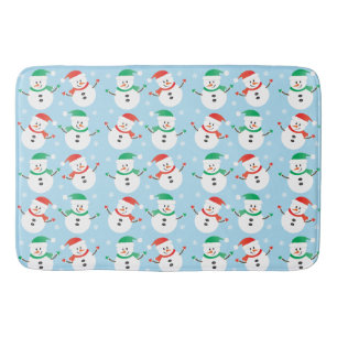 Tapis De Bain Joli Noël Snowman Snowflake Motif