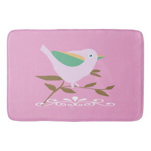 Tapis De Bain Joli oiseau rose