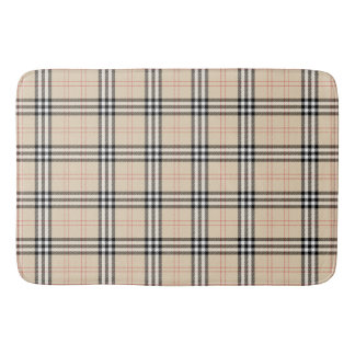 Tapis De Bain Joli Tartan Plaid Beige