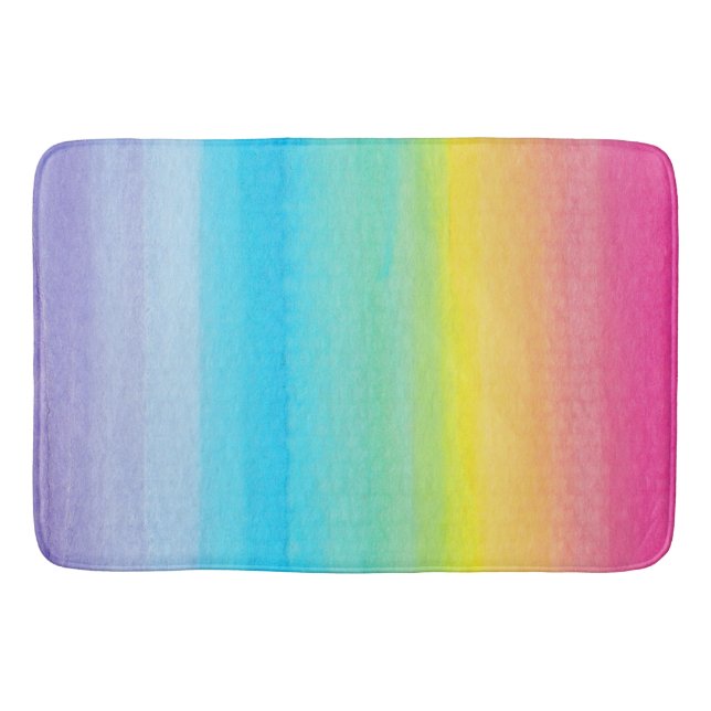 Tapis De Bain Jolie aquarelle Rainbow Design (Devant)