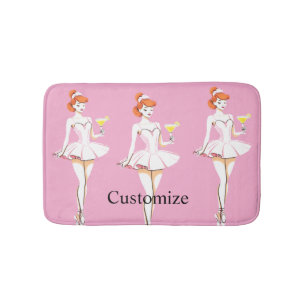 Tapis De Bain Jolie ballerine posant avec Martini Thunder_Cove