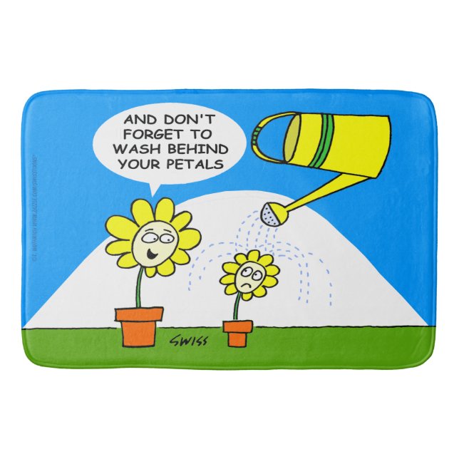 Tapis De Bain Jolie Fleur Et Poudre Poudre Cartoon Enfants (Devant)