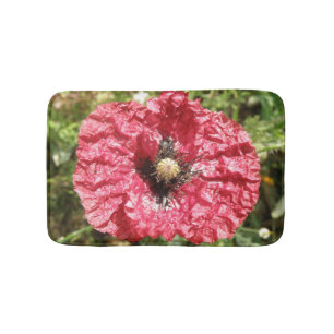 Tapis De Bain Jolie Fleur Rouge Macro Mat Bain