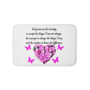 TAPIS DE BAIN JOLIE FLEURS ROSES ET SÉRÉNITÉ DE BUTTERFLY PRIÈRE